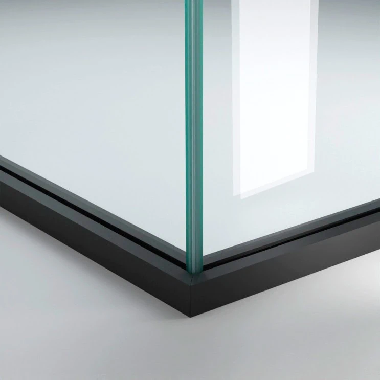 فریم پارتیشن شیشه ای اداری تک جداره فریم لس مدرن