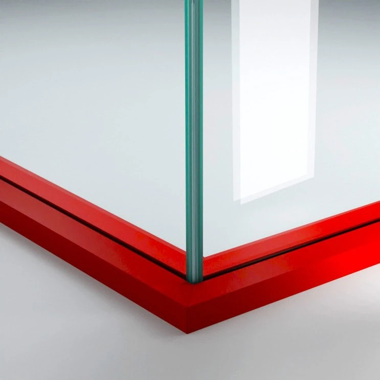 پروفیل 8 سانتی پارتیشن شیشه ای تک جداره فریم لس مدرن