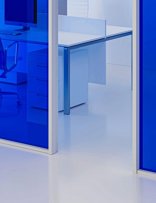 پارتیشن شیشه ای با شیشه رنگی